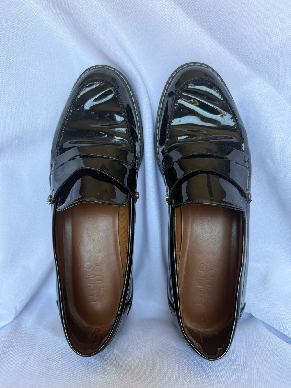 Franco Sarto Cassandra Black Patent Leather Penny Loafer Size 8.5 - Picture 4 of 12